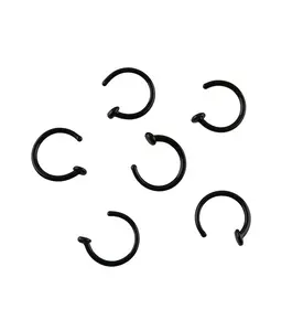 Black Glass Hoop Nose Ring