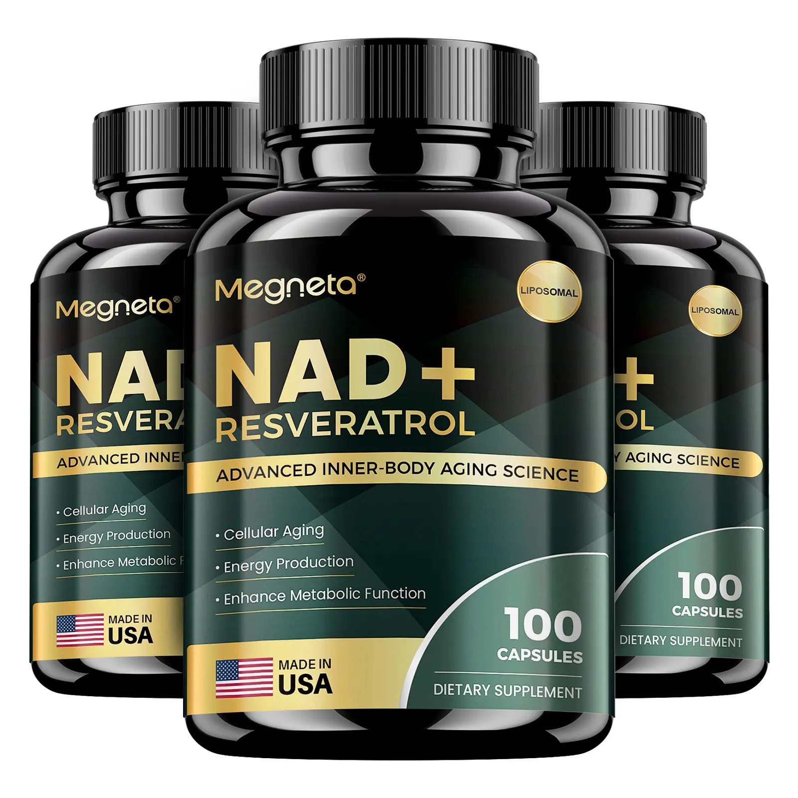 NAD+ Resveratrol - Anti-Aging & Energy Support with Liposomal Formula | 100 Softgels-MADE IN USA Supplement Healthcare