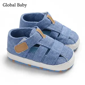 Global Baby Spring Summer Baby Sandals for Toddlers, Breathable Ice Silk Mesh Upper with Full-Sole Air Holes, Lightweight Non-Slip Sole, Skin-Friendly No-Scratch Lining, Adjustable Velcro