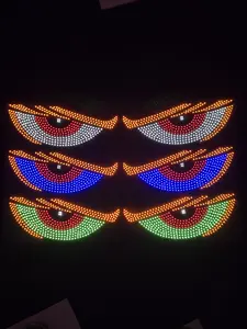 USB Powered LED Devil Eyes for Cars - Customizable Illuminated Emblem & Led Grill Emblem, Dynamic Car Decals Window Display, Universal Car Accessories & Led Lights for Trucks SUV outdoorfun