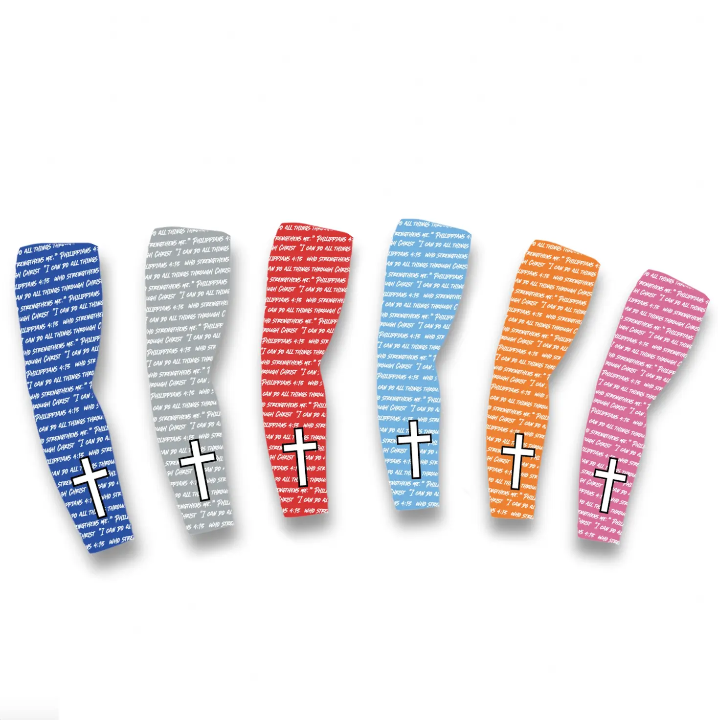 Phil 4:13 Cross Arm Sleeve Many Colors for Baseball, Football, Basketball