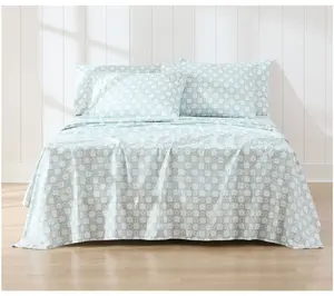 Lush Decor Daisy Checkered Sheet Set Aqua 6Pc Set Full