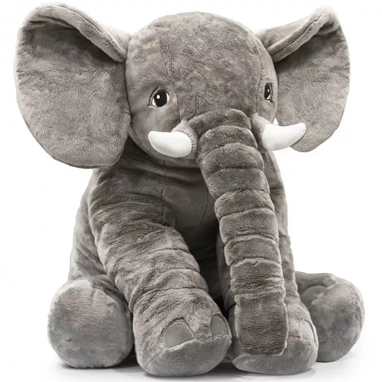 Infinitely Pillow Toy - Soft Stuffed Toy for Kids, 24-Inch Elephant Plush, Premium Ultra-Soft Plush Fabric, Fast Shipping, Gray Color Option