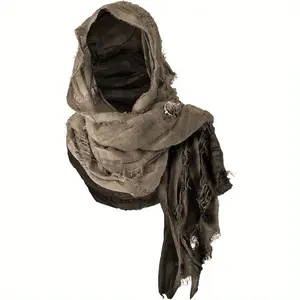 GARINOM Medieval Cloak Cape Hooded Scarf - Renaissance Costume Accessory with Viking Brooch Pin, Unisex Y2K Viking Shawl for, Renaissance Fairs, Halloween & Themed Parties - Lightweight Durable Brooch Shawl for &