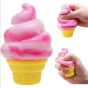 Ice Cream Squeeze Squishy, Ice Cream Cone Squishy, SlowRise Sensory Fidget Toy, Easter Basket Stuffers PartyFavors Summer Sensory Stress Relief, Squishy Fidgets