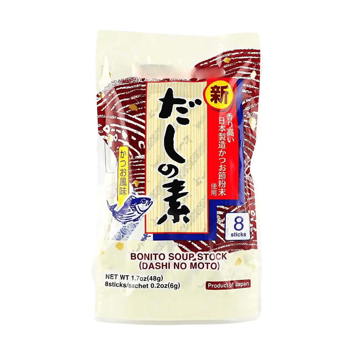 MARUTOMO Japanese Bonito Dashi Granules - Umami Seafood Broth Base for Miso Soup, Noodles, Hot Pot - 8 Servings (48g)