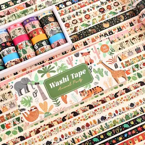Vintage Animal Pattern Washi Tape Set, 36 Rolls Retro Decorative Tape, DIY Decorative Tape for Scrapbooking, Journaling, Gift Wrapping, Adhesive Tape