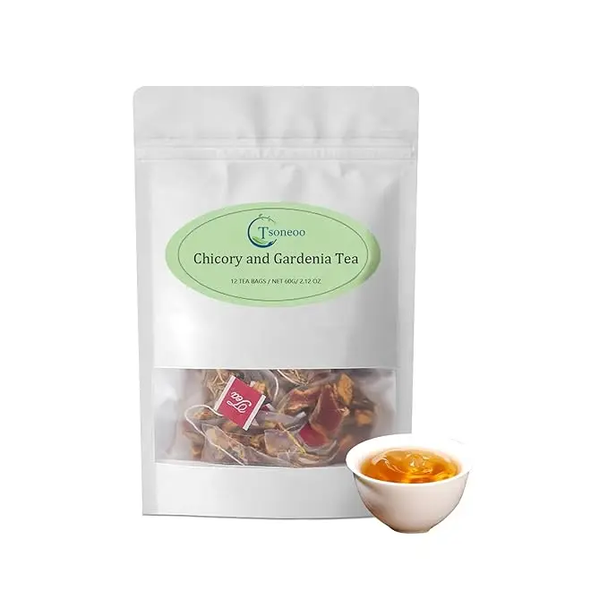 Chicory & Gardenia Herbal Tea – 12 bags, caffeine & sugar-free, vegan, with honeysuckle, licorice & tangerine peel, soothing daily blend.