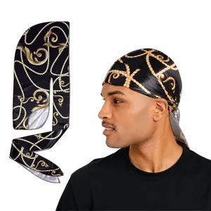 Premium Velvet Durag Silky Satin Durag 360 Waves Compression Wave Cap Long Tail Do Rag for Men Women