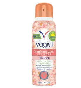 Vagisil Scentsitive Scents Feminine Dry Wash Deodorant Spray for Women, Gynecologist Tested, Paraben Free, Peach Blossom, 2.6 Ounce (Pack of 1)