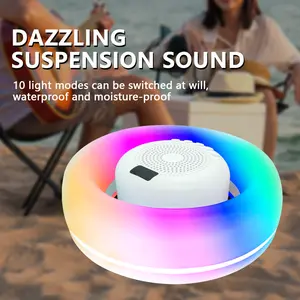 Floating Waterproof Bluetooth-compatible Speaker, Pool Bathroom Outdoor Universal, Seven Color Lights, 10 Modes, Wireless Hands-Free Calling, Portable Small Sound System