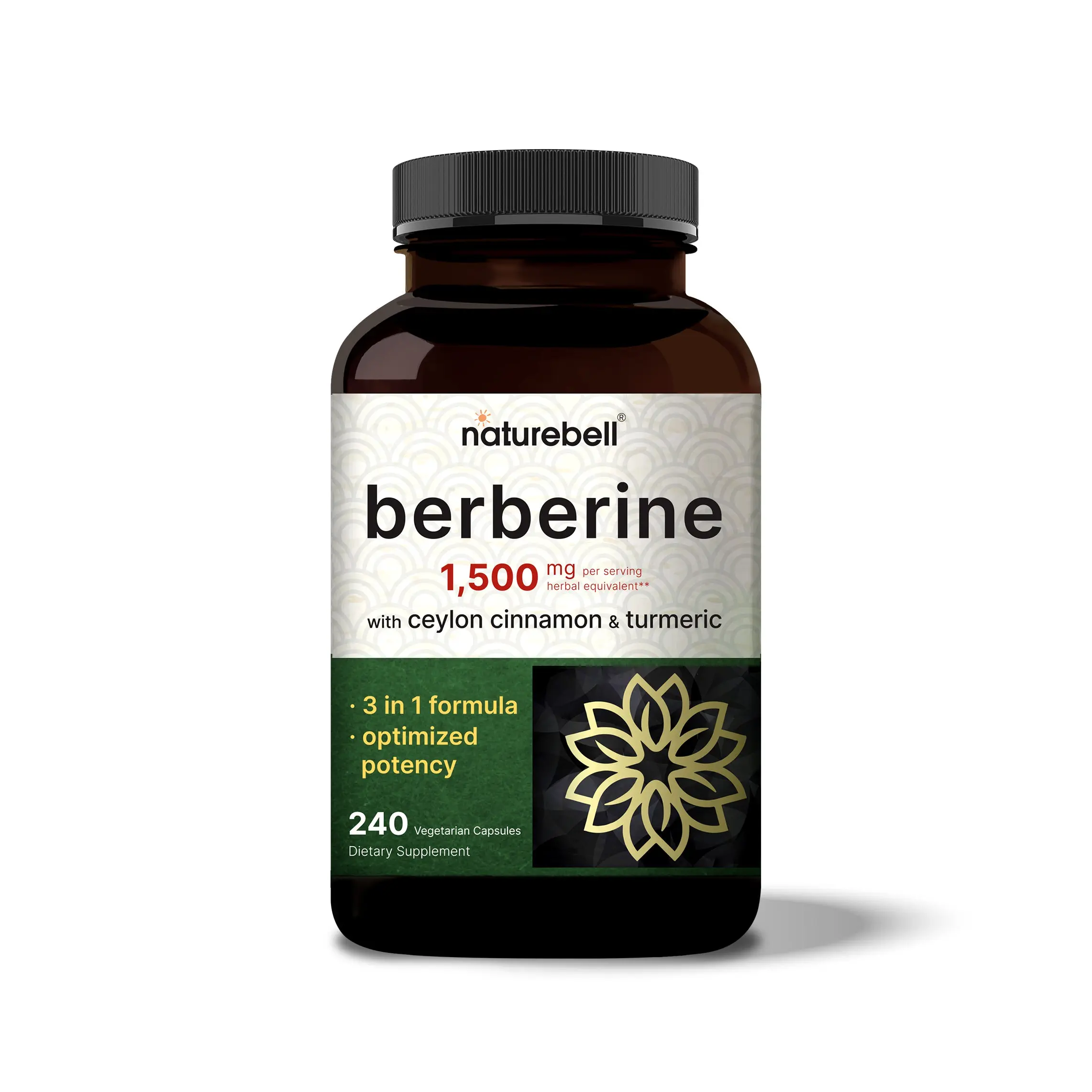 Berberine Supplement 1500mg, 240 Veggie Capsules