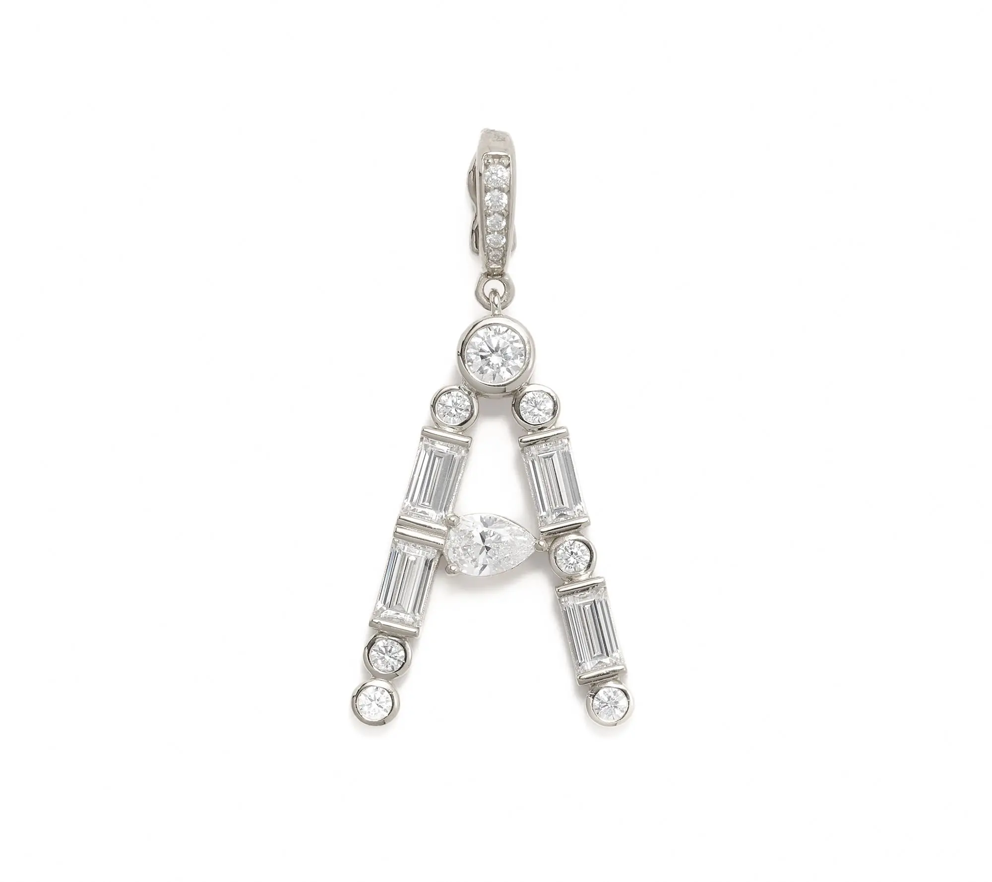 Diamonique x Lulu Frost Initial Charm Enhancer, Sterling Silver