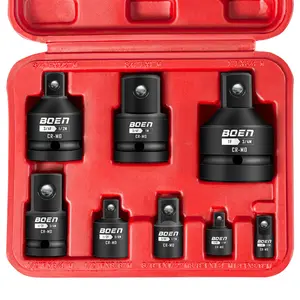BOEN 8 Piece Impact Socket Adapter and Reducer Set, 1/4" 3/8" 1/2" 3/4" Drive Socket Adapter Set with Durable Case for Impact Driver Conversions