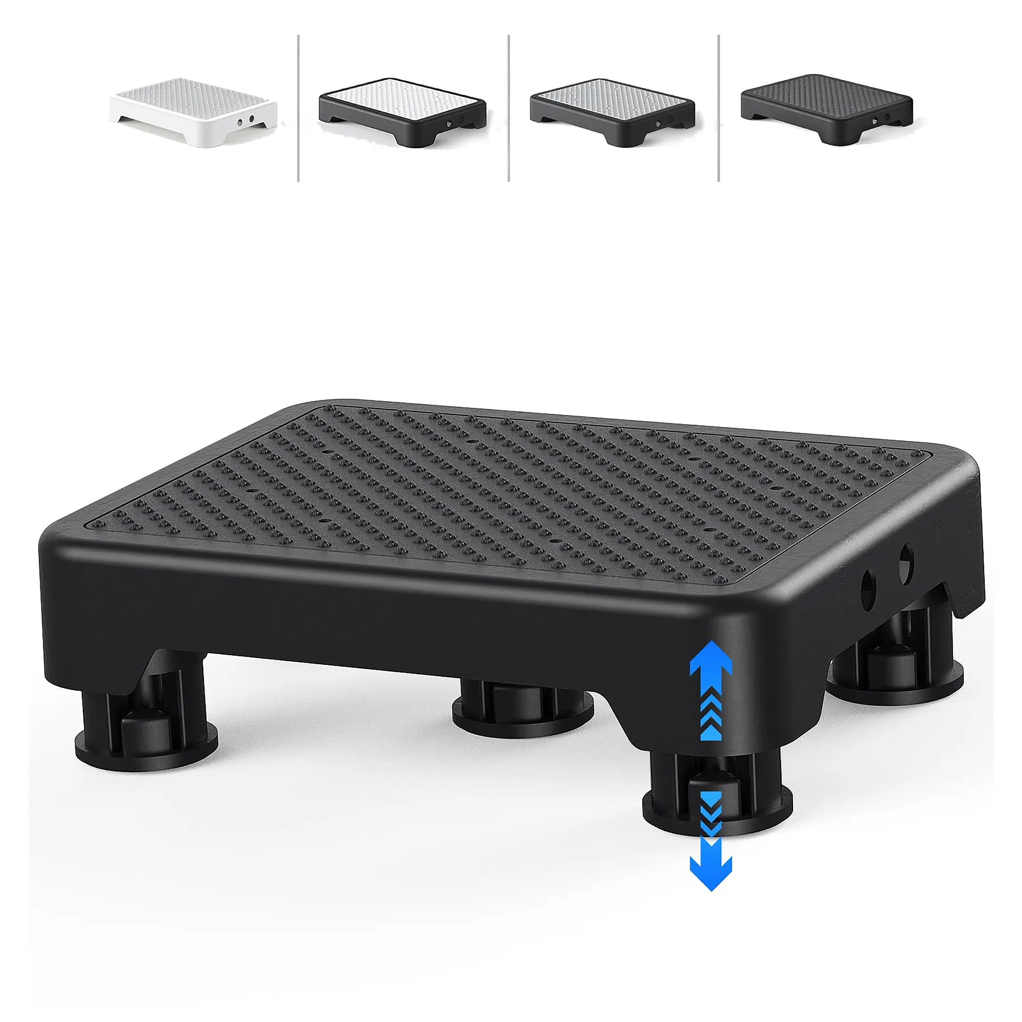 Mobility Step Stool for Adults & Seniors, Indoor/Outdoor Portable Stair Assist, Anti-Slip Platform for Bathroom， Kitchen, Office, and Bedroom, 600lbs Capacity, Black Black