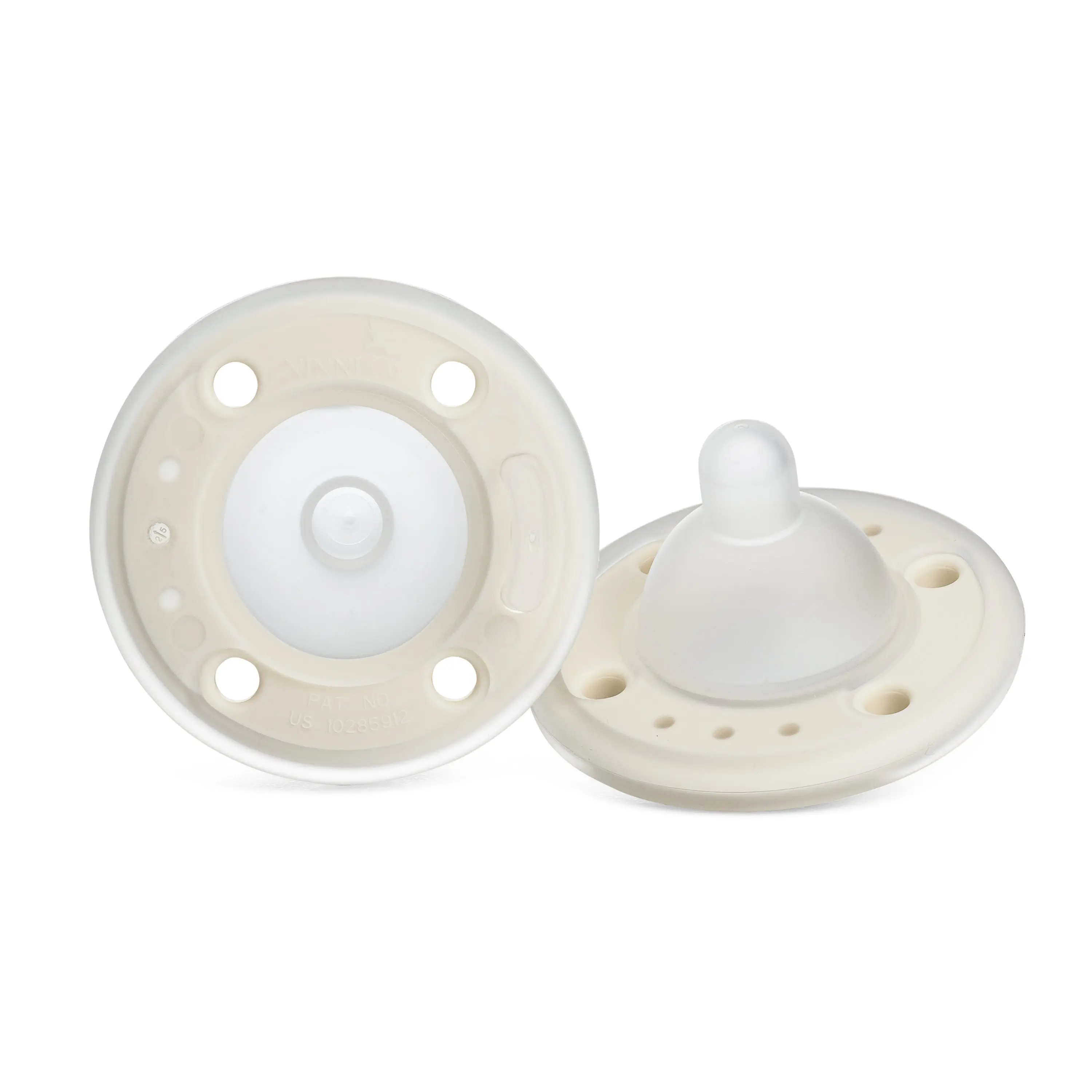 Ninni Pacifier Creme 2 Pack Soft BPA-Free Silicone Orthodontic Pacifier for Breastfed Babies | 0-24 Months