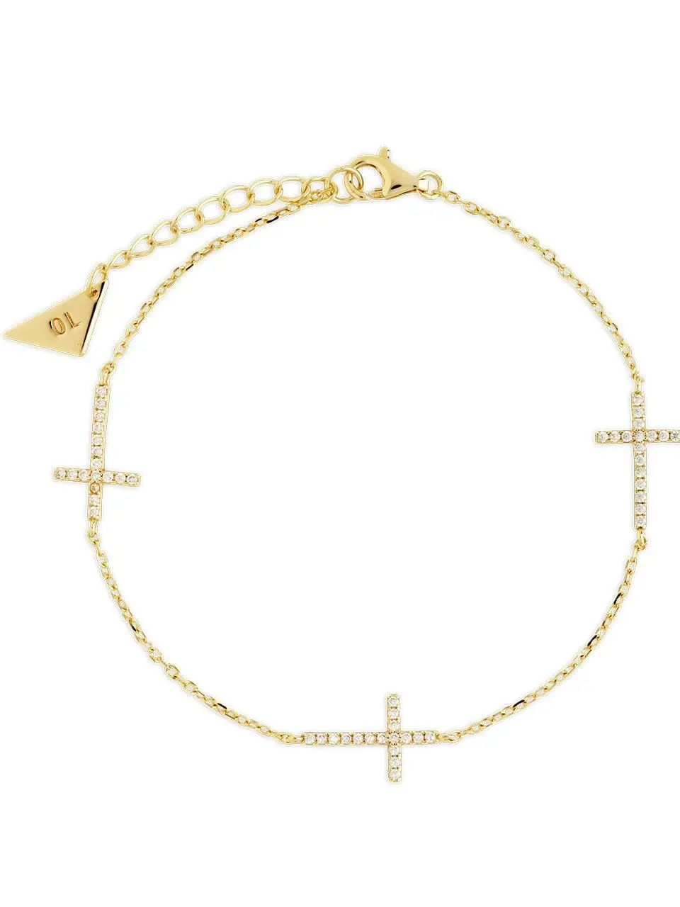 Sterling Silver Delicate CZ Cross Bracelet - Pretty Fashion Bracelets Jewelry for Daily Wear, Fashion Bracelet