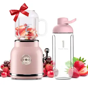 Smoothie Blender, Personal Blender for Shakes and Smoothies, With 6 Sharp Blades, 21oz Travel Cup and Lids,Pink Machine,Function Blender Juicer