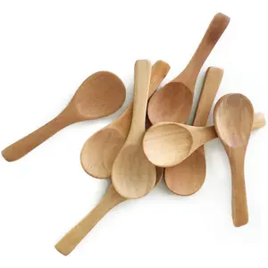 20 Pack 3.5'' Mini Wooden Spoons  Tiny Teaspoon For Honey/jars/sugar/spices Reusable Kitchen Supplies Coffee/yogurt/ice Cream Tools (light Brown)