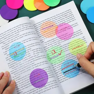 Transparent Sticky Note, 8 Counts/160 Sheets Round Colorful Sticky Note, Waterproof Sticky Memo Pad, Office Stationery & Supplies