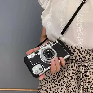 New Emily In Paris 3D Retro Camera Leather Case Protector for IPhone 11 12 13 14 15 16 17Pro Max 7 8 Plus IPone Accessories