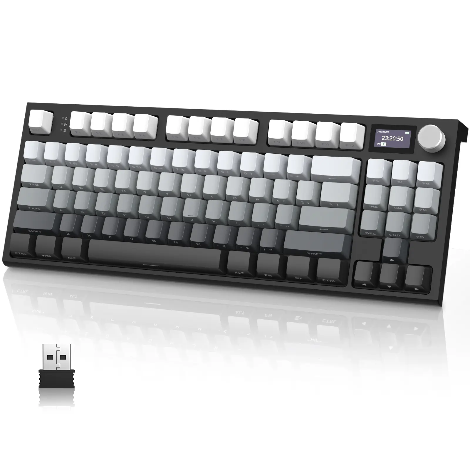 ATTACK SHARK K86 RGB 75% Wireless Gasket Mounted PC Gaming Keyboard - 3-Mode Bluetooth5.0/2.4G/USB-C Hot Swappable, EVA Foam, Color Changing Side Print Keycaps, 4000 mAh Rechargeable Battery, Knob&Display, Linear Creamy Switches by Summerwins backtoschool