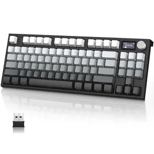 ATTACK SHARK K86 RGB 75% Wireless Gasket Mechanical Keyboard,3-Mode Bluetooth5.0/2.4G/USB-C Hot Swappable Gaming Keyboard Side Print Keycaps,4000 mAH Battery Knob&Display,Linear Switches creamy  Keyboard