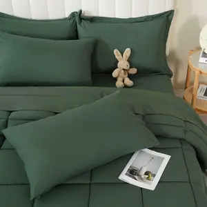 Comforter Set, 7 count Bedding Sets  Sage Green, All Season Down Alternative Bed in a Bag  with Comforter, Flat Sheet, Fitted Sheet, 2 Pillow Shams & 2 Pillowcases