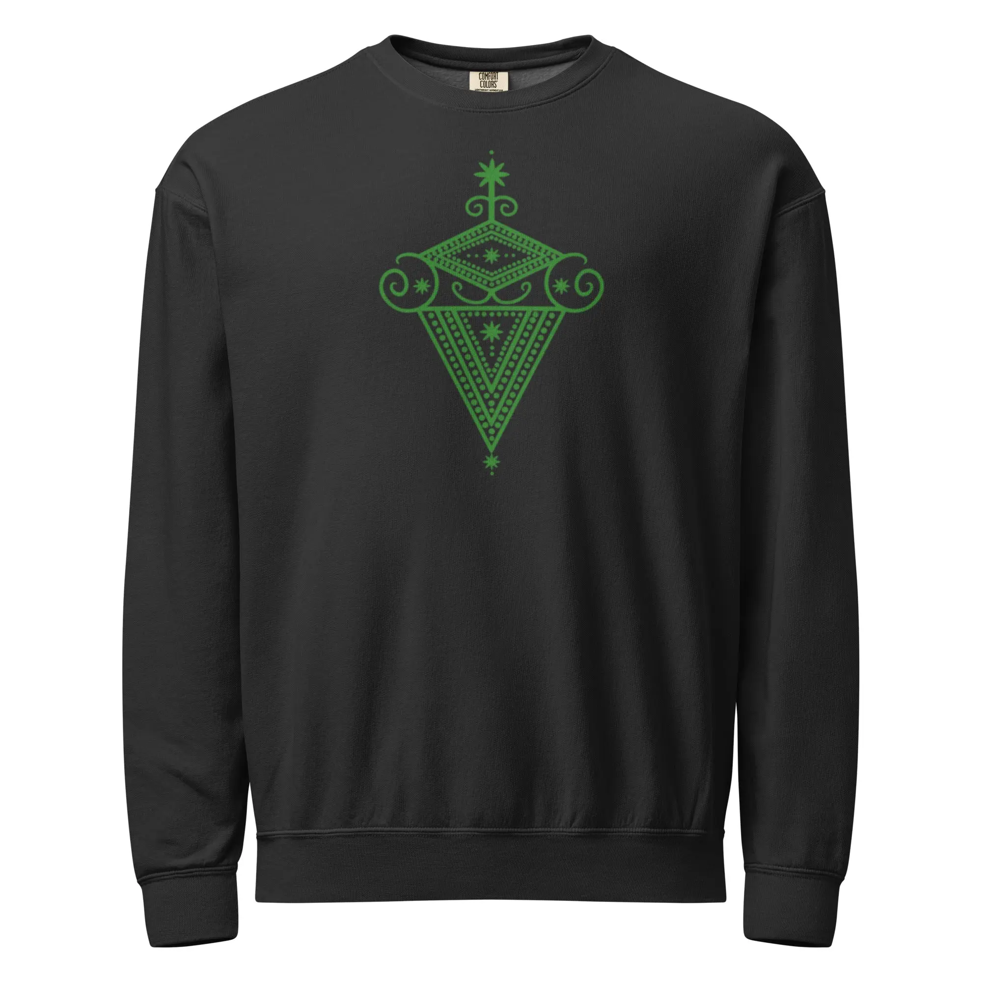 Men garment-dyed fleece crewneck sweatshirt