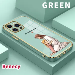 Electroplated Phone Case for iPhone 17 15 Pro Max Air 16 14 Plus 13 12 11 Safe Embrace Soft TPU Silicone Dirt-proof Easy to Clean Soft Cover Gift