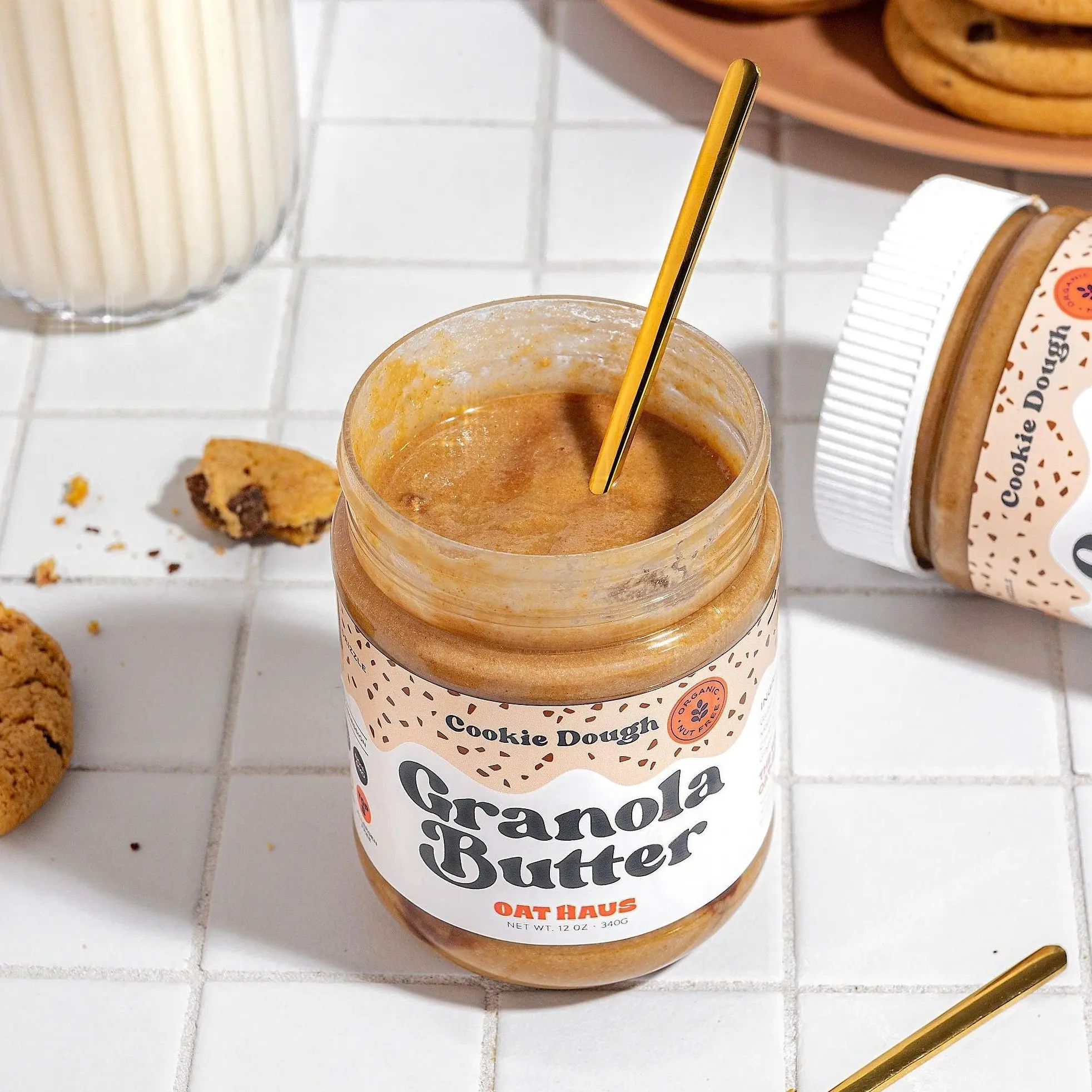 Oat Haus Oat-Based Cookie Dough Granola Butter with Chips - World's First Gluten-Free Pantry Snacks Spread