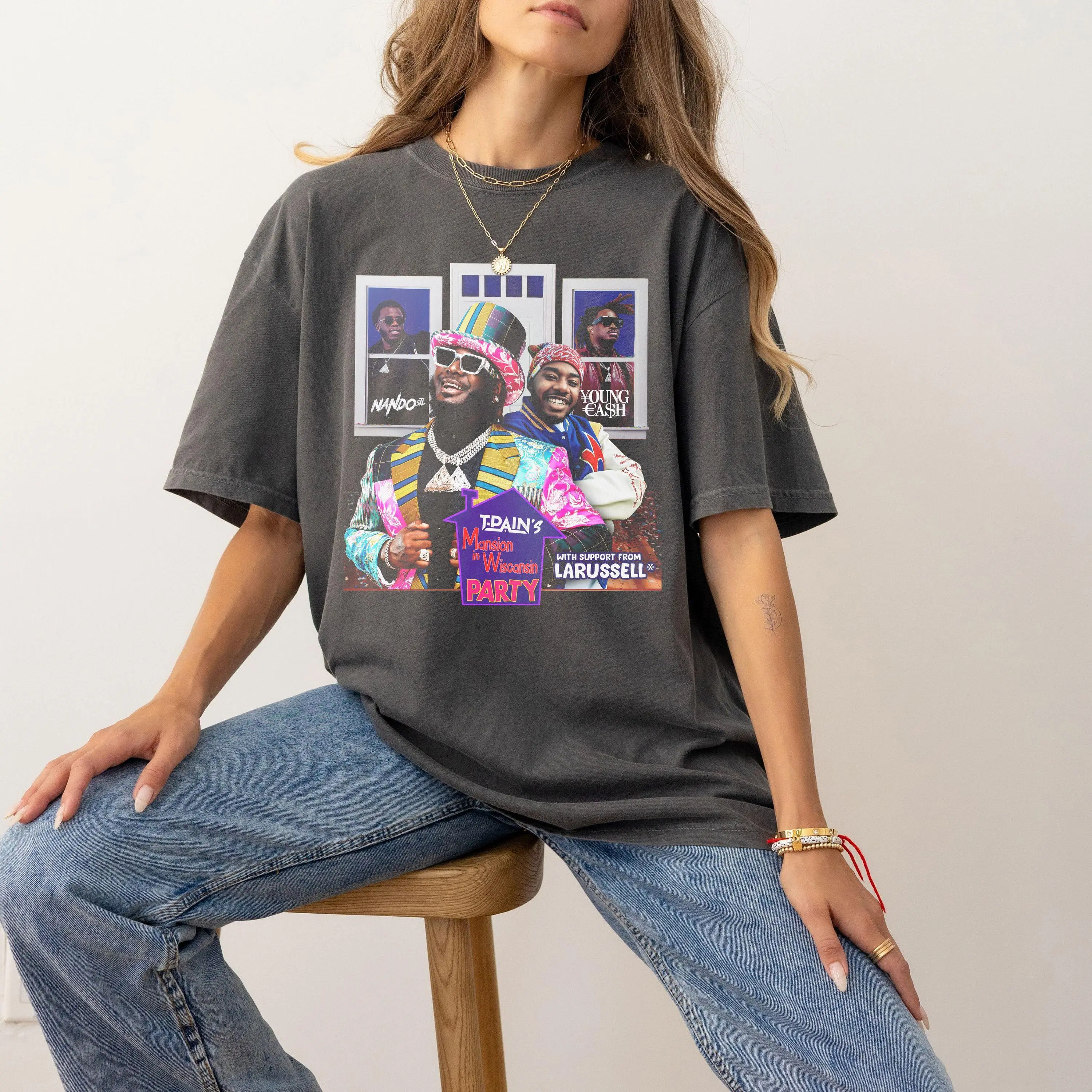 T-pain Mansion in Wiscansin Party Shirt T-pain Tour 2024 Sweatshirt T-Pain Concert 2024 Hoodie Gift For Fans