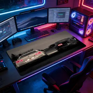 Black & White JDM Legend Large Gaming Mouse Pad, Non-Slip Rubber Base with Reinforced Stitched Edge, Dynamic Street Racing Aesthetic Design, Durable Desk Mat for Gaming & Office, Great Gift for Auto Lovers & Gamer Boys