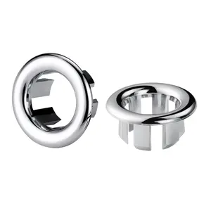 WOWOW 2 Pack Sink Overflow Ring, Bathroom Kitchen Sink Basin Trim Overflow Cover Hole Insert Cap Chrome