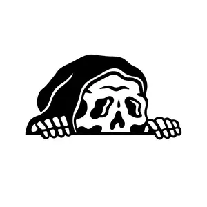 Peeking Reaper Car Decal - Durable Vinyl Sticker