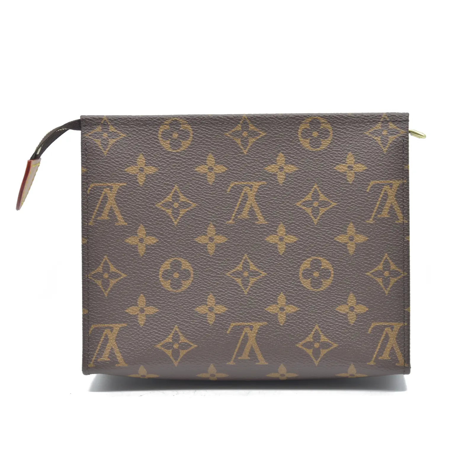 Pre-owned Louis Vuitton canvas Small Leather Goods $885 Monogram Toiletry Pouch 19 Red RFID