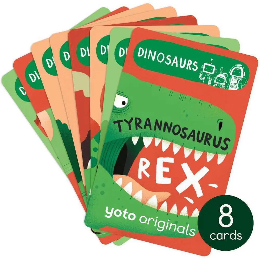 8pk Yoto BrainBots Dinosaurs Audio Card Collection Educational Ages 6-12