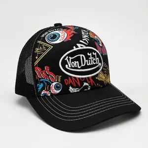 Von Dutch Trucker Hat Mesh Cap Graphic Logo Snapback Adjustable Streetwear Style