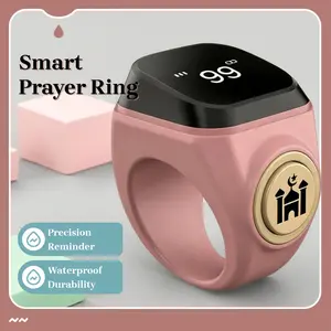 Smart Islamic Prayer Counting Ring, Precise Time Reminder + APP Tracking, Automatic Alarm, Waterproof Durable Muslim Prayer Helper