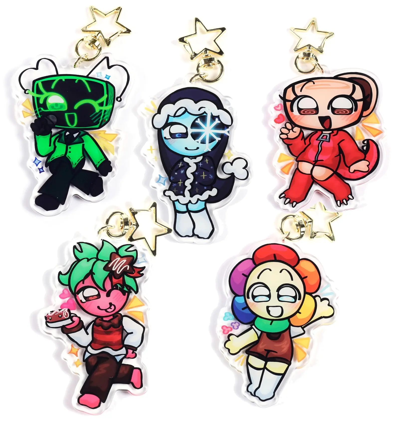Dandy’s World Acrylics Keychain | Dandy | Shelly | Vee | Astro | Sprout |