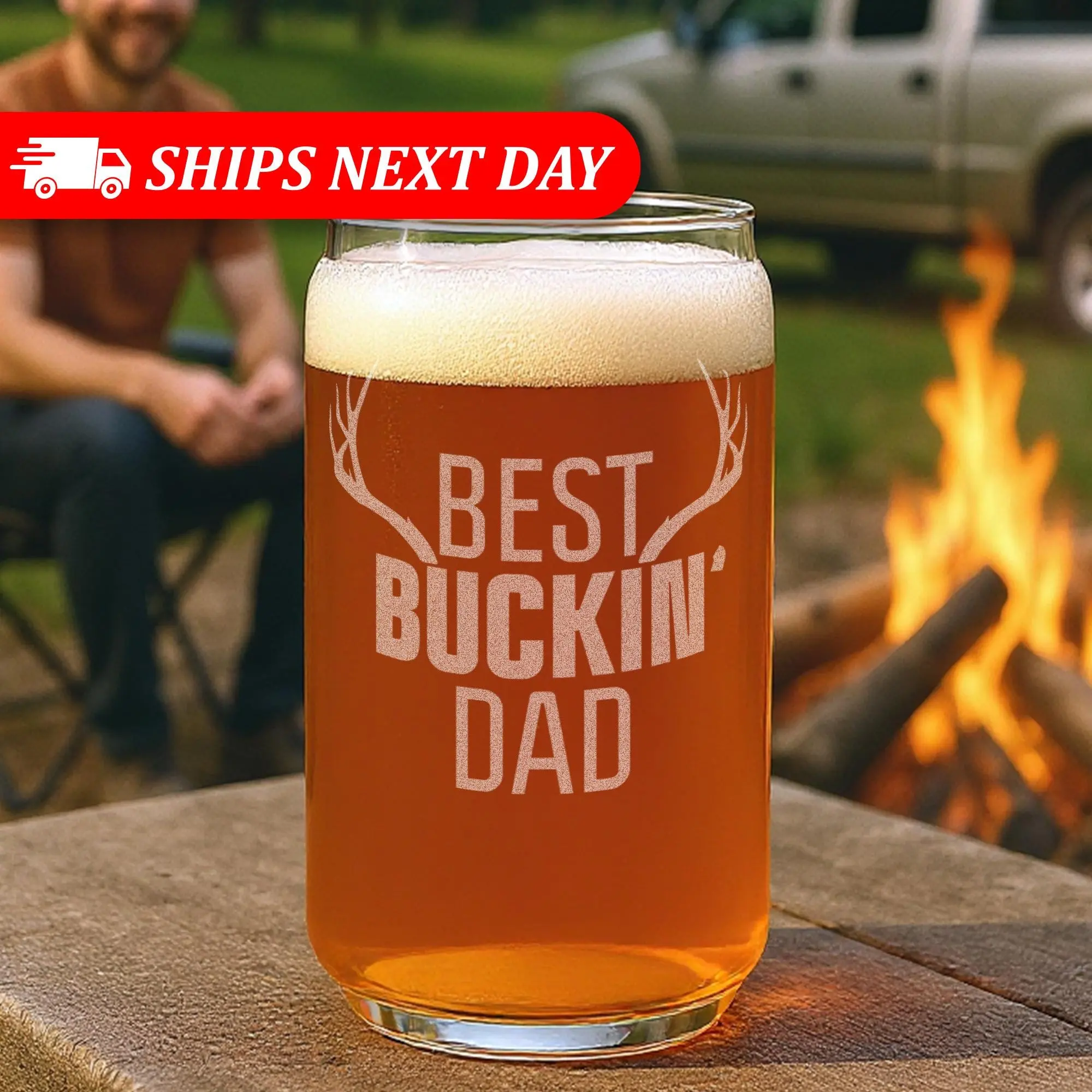 Funny Deer Hunting Whiskey Glass - "Buck Off" or "Best Dad" Engraved Rocks Glass - 11oz Permanent Etched Gift for Hunters, Dad, and Outdoorsmen