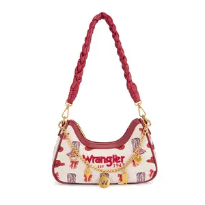Wrangler Boot Print Shoulder Bag for Women Underarm Cute purse Hobo Crescent Bags and Clutch Purse with Chain