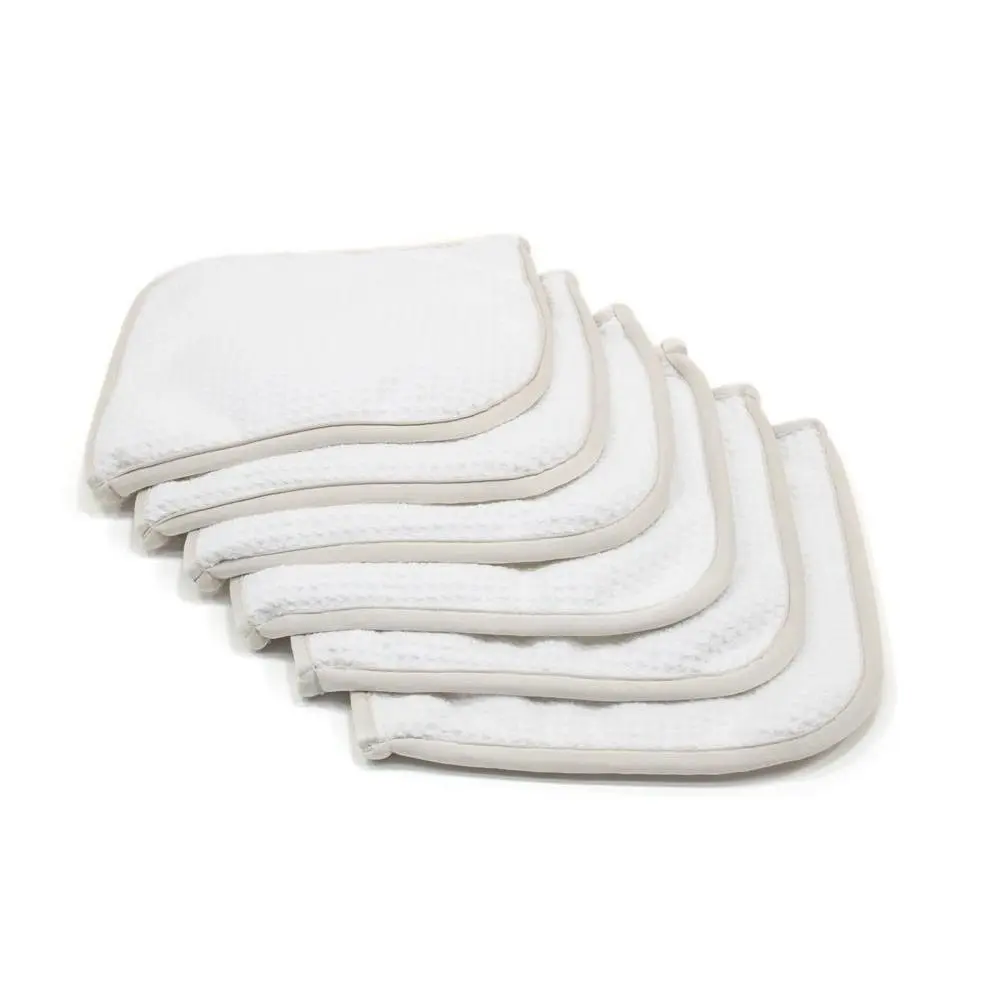[Glass Flip] Microfiber Waffle Weave Absorbent Detailing Cleaning Cloth, 8x8 in Quad Fold, 6-Pack, Absorbent Detailing Cloth, Six-Pack