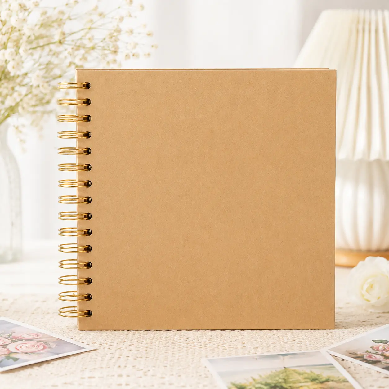 Couples’ Anniversary Scrapbook Album - DIY Kraft Paper Memory Book, Spiral-Bound, Custom Layouts, 40 Pages, Journaling/Travel Journal Ready, Family Gifts for Birthday, Students’ Handmade Keepsake, Brides