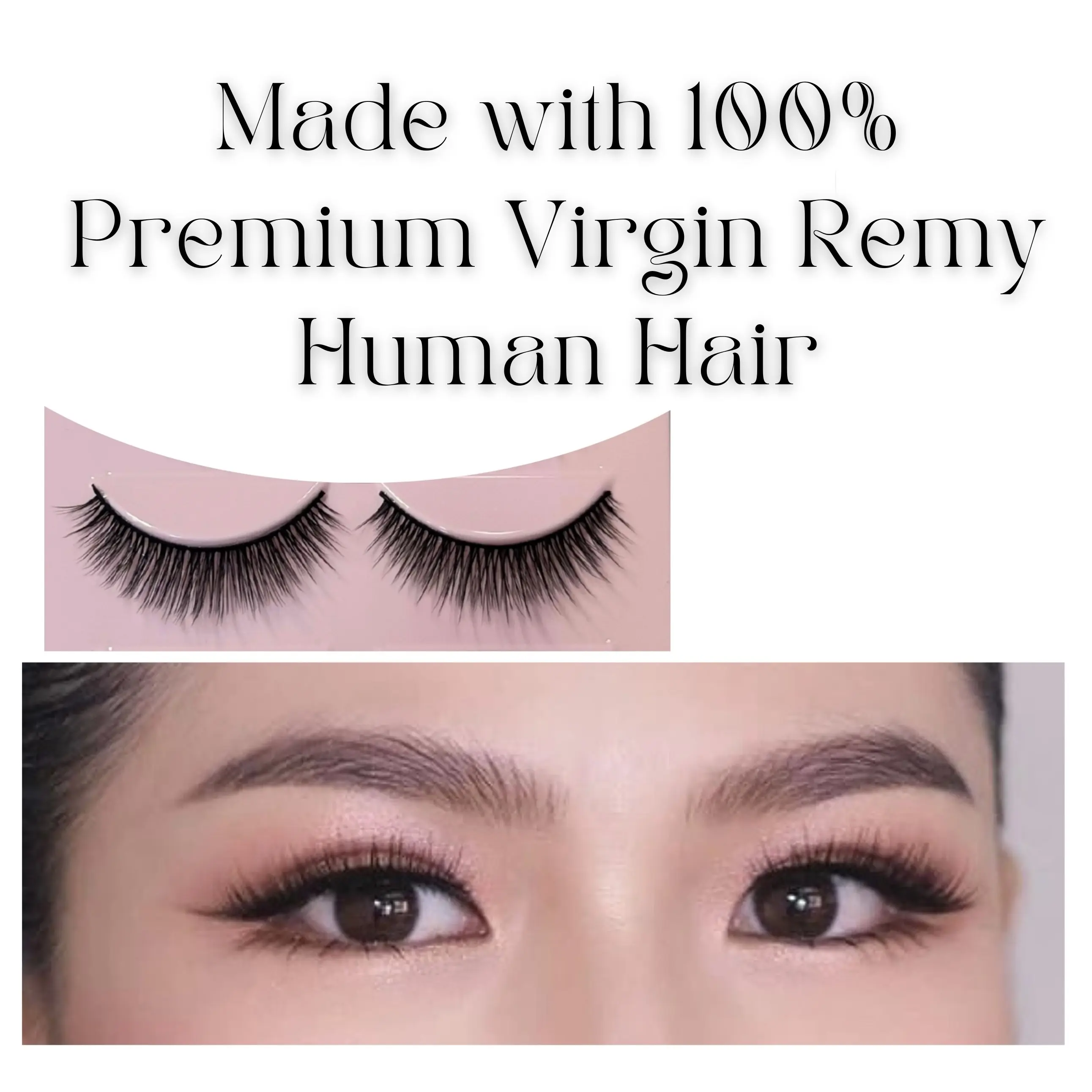 100% Premium Virgin Remy Human Hair Eyelashes - 7 pairs