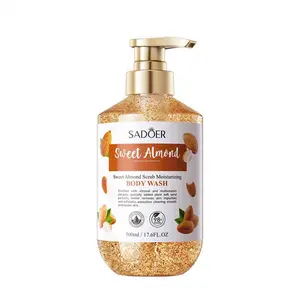 Sweet Almond Scrub Moisturizing Shower Gel-Deep Cleansing Body Wash for Nourished Skin,Gentle and Clean Body Care