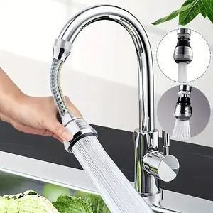 [Water-Saving Faucet] 1pc 360° Swivel Rotatable Rotary Faucet Splash-Proof Kitchen Faucet Aerator Extender, Faucet Sprayer Attachment, Durable Plastic, Fit for Sink, Bathtub & Balcony, Extendable Hose, High Arc Design, Adjustable Spray