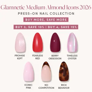 Glamnetic Medium Almond Icons 2026 Press-On Nail Collection