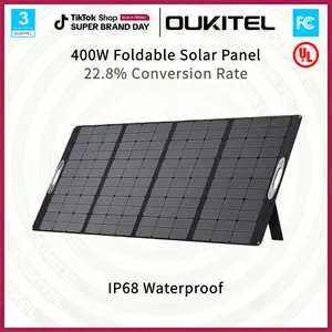 OUKITEL PV400 400W solar panel, suitable for power stations and solar generators P5000/P2001/P1000, foldable solar charger, ideal for RV camping and power outages.