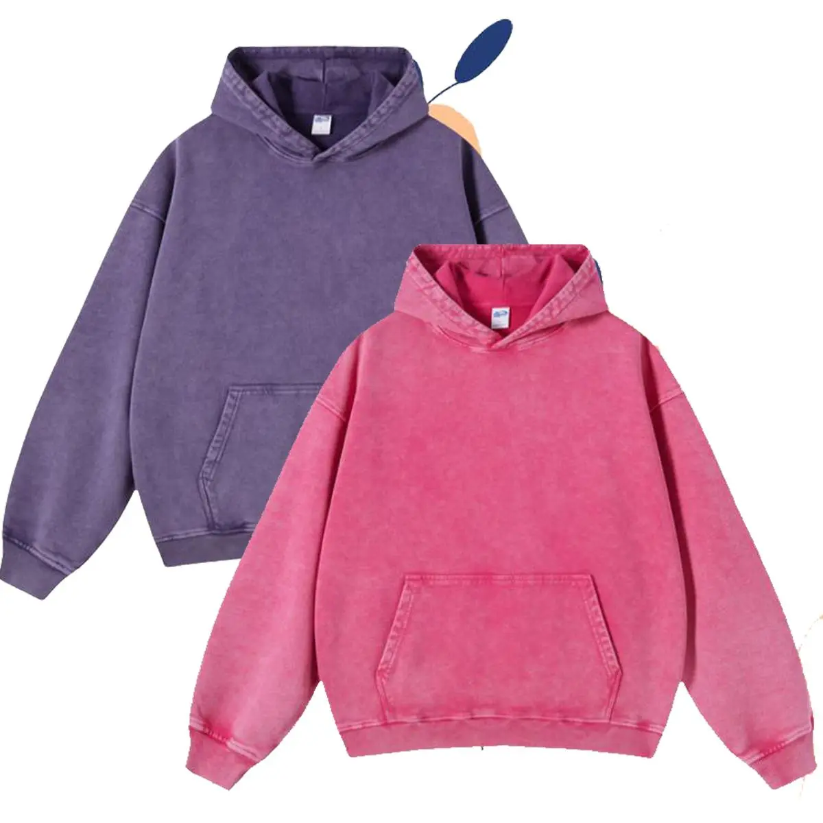 Acid Wash Hoodie Oversized Vintage Hoodie Unisex Heavy Weight Hoodie Distress Hoodies for Men Women Couples with Pockets